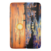 Sea Sunrise Bath Mat Niederlande Landschaft Badematte (Vorderseite Vertikal)