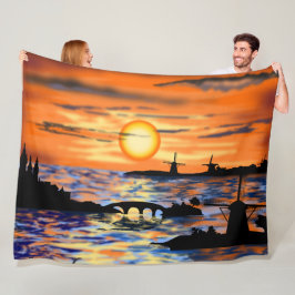 Sea Sunrise Fleece Blanket