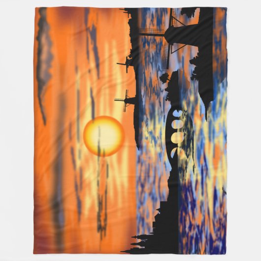 Sea Sunrise Fleece Blanket (Vorderseite)