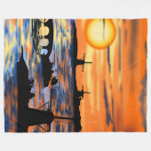 Sea Sunrise Fleece Blanket Niederlande Lanscape (Vorderseite (Horizontal))