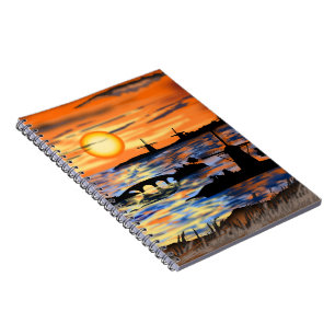 Sea Sunrise Notebook Niederlande Landschaft Notizblock