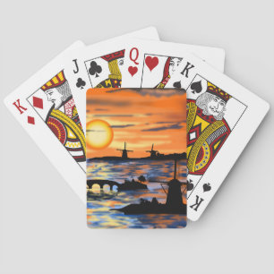 Sea Sunrise Playing Cards Niederlande Landschaft Spielkarten