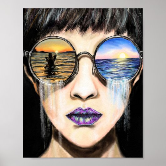 Sea Sunrise und Sunset Emotion Poster - Malerei (Vorne)