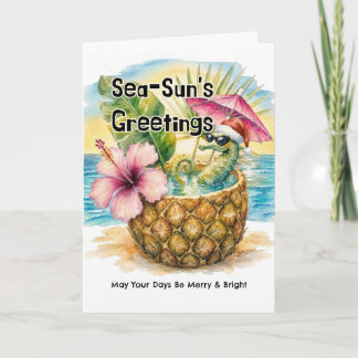 Sea-Sun's Grüße Seepferdchen Tropisches Weihnachte Feiertagskarte