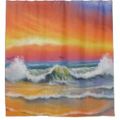 Sea Sunset Art Duschvorhang - Malerei Abstrakt (Vorderseite)