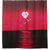 Sea Sunset Dusche Vorhang Herz Liebe (Vorderseite)