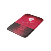 Sea Sunset Heart Liebe Text Bath Mat Badematte (Schrägansicht)