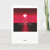 Sea Sunset Heart Liebe Valentine's Day Card Karte (Rückseite)
