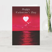 Sea Sunset Heart Liebe Valentine's Day Card Karte (Vorderseite)