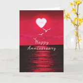 Sea Sunset Heart Sun Liebe Text Jubiläumskarte Karte (Gelbe Blume)