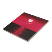 Sea Sunset Liebe Keramik Romantisches Herz Fliese (Seite)