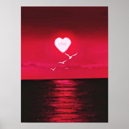 Sea Sunset Liebe Poster Romantic - Ihr Textname (Vorne)