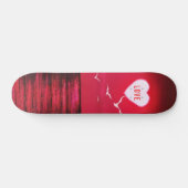 Sea Sunset Liebe Skateboard Romantisches Schwarzes (Horizontal)