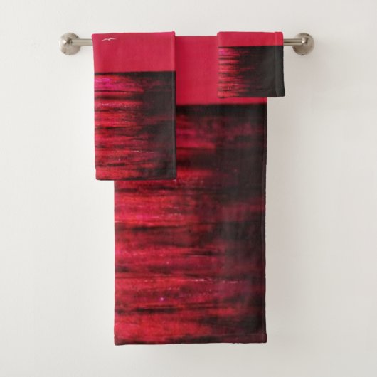 Sea Sunset Red Bath Handtuch Set Liebe Lucca (Insitu)