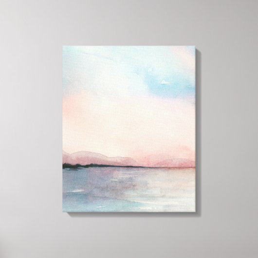 Sea Sunset Triptych - Pastellfarben Leinwanddruck (Vorderseite)