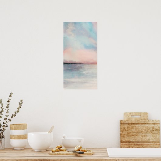 Sea Sunset Triptych - Pastellfarben Poster (Küche)