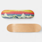 Sea Sunset Waves Skateboard - Malerei (Horizontal)