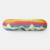 Sea Sunset Waves Skateboard - Malerei (Horizontal)