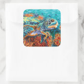 Sea Sweetheart I Quadratischer Aufkleber (Tasche)