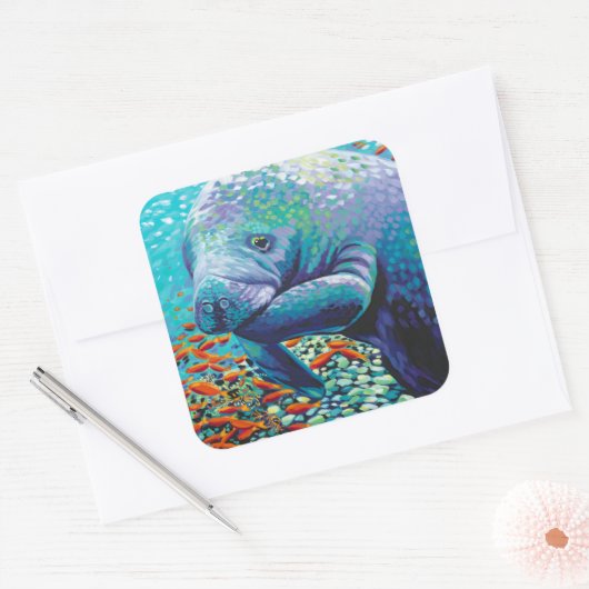 Sea Sweetheart II Quadratischer Aufkleber (Umschlag)