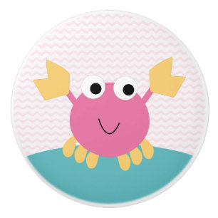 Sea Sweeties Crab Kinderzimmer Drawer Pull Knoblau Keramikknauf