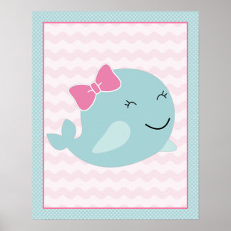 Sea Sweeties Girl Meereswelt Aqua Whale Poster