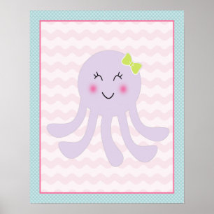Sea Sweeties Girl Meereswelt Octopus Art Poster