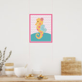 Sea Sweeties Girl Meereswelt Rosa Seepferd Poster (Küche)