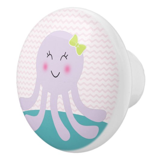 Sea Sweeties Octopus Kinderzimmer Drawer Pull Knob Keramikknauf (Rechts)