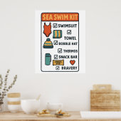 Sea Swim Kit – Funny Checklist Design for Wild Swi Poster (Küche)