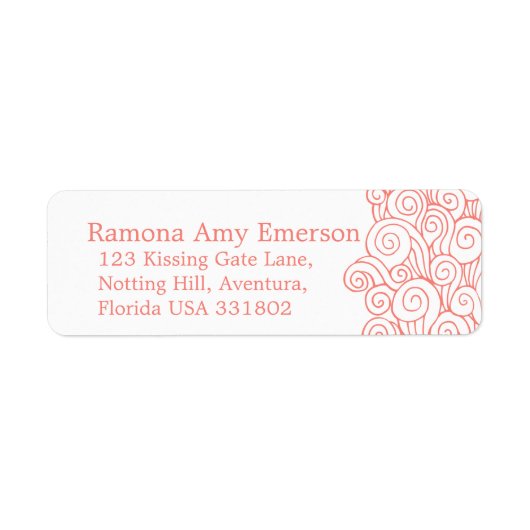 Sea Swirl Koral schlank Hochzeitstitel Antwort (Vorne)