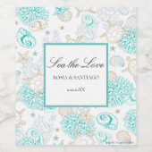 Sea the Liebe Beach Wedge Beverage Weinetikett (Einzelnes Label)