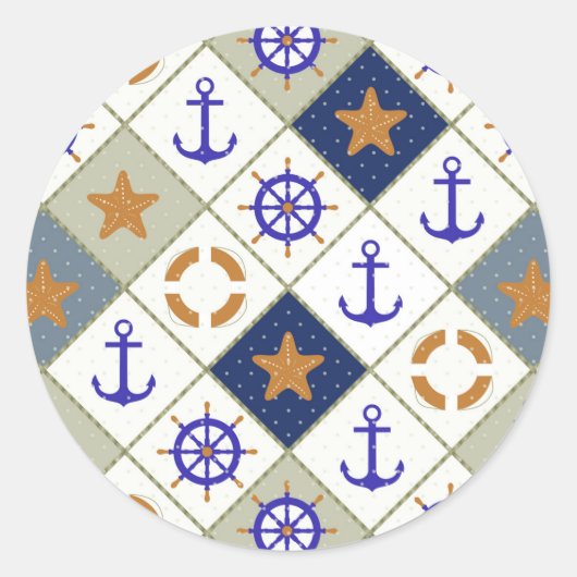 Sea Theme 2 Runder Aufkleber (Vorderseite)