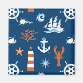 Sea Theme Muster 1 Magnet (Vorne)