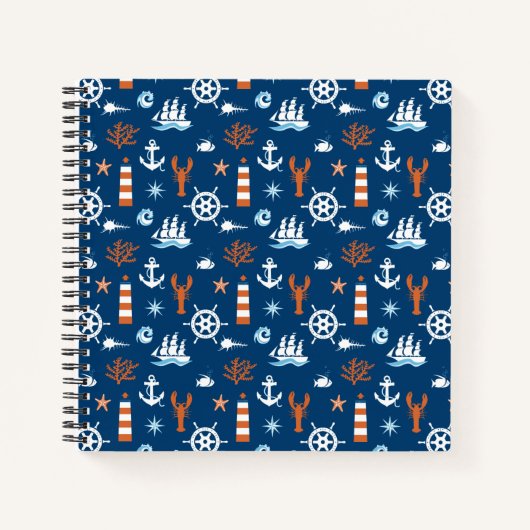 Sea Theme Muster 1 Notizbuch (Vorderseite)