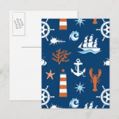Sea Theme Muster 1 Postkarte (Vorne/Hinten)