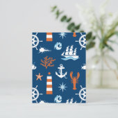 Sea Theme Muster 1 Postkarte (Stehend Vorderseite)