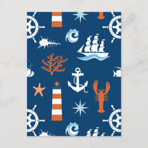 Sea Theme Muster 1 Postkarte
