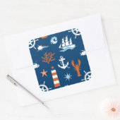 Sea Theme Muster 1 Quadratischer Aufkleber (Umschlag)