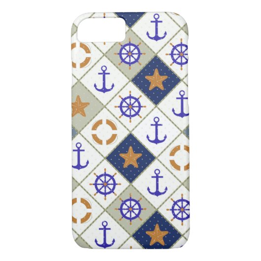 Sea Theme Muster 2 Case-Mate iPhone Hülle (Rückseite)