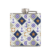 Sea Theme Muster 2 Flachmann (Rückseite)