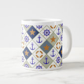 Sea Theme Muster 2 Jumbo-Tasse (Vorderseite Rechts)