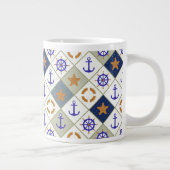 Sea Theme Muster 2 Jumbo-Tasse (Rechts)