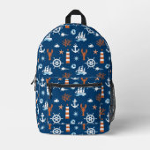 Sea Theme Pattern Bedruckter Rucksack (Vorderseite)