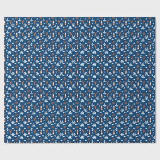 Sea Theme Pattern Geschenkpapier (Flach)