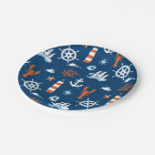 Sea Theme Pattern Pappteller (Schrägansicht)