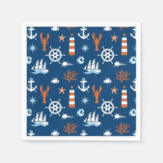 Sea Theme Pattern Serviette (Vorderseite)