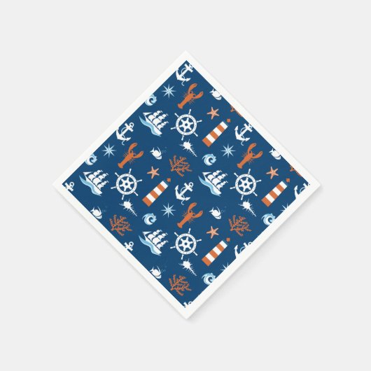 Sea Theme Pattern Serviette (Ecke)
