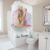 *~* Sea Therapy Beach Young Girl Sun Bade AR29 Duschvorhang (Beispiel)
