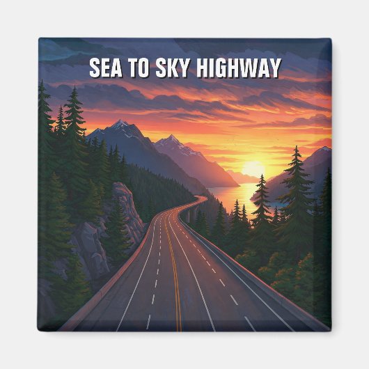 Sea to Sky Highway Vancouver Canada Sunset Travel Magnet (Vorne)